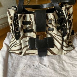 Jimmy Choo authentic calf hair zebra print Ramona Bag
